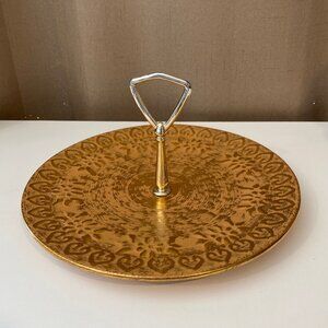 Vtg. Stangl Granada Gold Mid‎ Century Hand Painted Serving Tray 10"